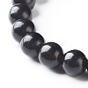 Natural Obsidian & Lava Rock Round Beads Stretch Bracelets Set BJEW-JB06982-04-10