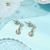 Flat Round 201 Stainless Steel Rhinestone Stud Dangle Earrings for Women EJEW-JE05920-2