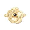 Brass Pave Glass Connector Charms KK-Z073-32G-02-1