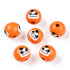 Halloween Theme Wood European Beads WOOD-N016-04B-1