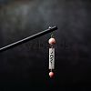 Cellulose Acetate & Wood & Lampwook Beads Hair Sticks PW-WG89BEF-05-1