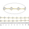 Rack Plating Brass Chains Micro Pave Cubic Zirconia AJEW-Q150-07G-04-2