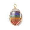 7 Chakra Natural Gemstone Pendants PALLOY-TA00018-1