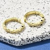 Brass Clear Cubic Zirconia Hoop Earrings EJEW-M047-22G-2