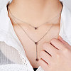 SHEGRACE Rhodium Plated 925 Sterling Silver Two-Tiered Necklaces JN699A-3