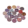 Printed Poplar Wood Buttons WOOD-D021-01C-1