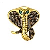 Snake Alloy Rhinestone Brooches for Backpack Clothes PW-WG03334-01-1