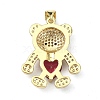 Brass Micro Pave Cubic Zirconia Pendants ZIRC-F137-01G-3