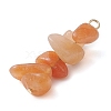 Gradient Color Natural Red Aventurine & Natural Sunstone & Natural Topaz Jade Chip Beaded Pendants PALLOY-JF02795-09-4