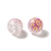 Duotone Spray Painted Crackle Acrylic Beads OACR-G029-02B-2