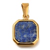 304 Stainless Steel Pave Natural Lapis Lazuli Pendants X-STAS-Z113-01G-01-1