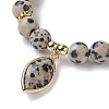 Natural Dalmatian Jasper Stretch Bracelets BJEW-JB10092-06-3