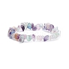 Natural Fluorite Chips Beaded Jewelry Set X-SJEW-JS01232-02-4