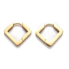 304 Stainless Steel Rhombus Huggie Hoop Earrings STAS-H156-08G-2