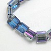 Electroplate Crystal Glass Square Beads Strands EGLA-F064B-09-1