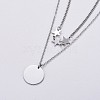 304 Stainless Steel Double Layer Necklaces NJEW-F267-24P-2