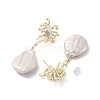 Natural Pearl Dangle Stud Earrings EJEW-P256-19G-2