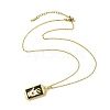 Rectangle Tarot 304 Stainless Steel with Enamel Pendant Necklaces for Women NJEW-G157-01G-02-5