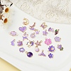 25Pcs 25 Style Light Gold Alloy Enamel Pendants ENAM-YW0001-78-6