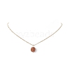 Natural Rudraksha Round Beaded Pendant Necklace NJEW-JN04203-02-4