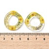 Inner Dried Flower Transparent Resin Ring Pendants RESI-A043-07A-3