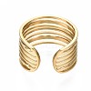 304 Stainless Steel Multi-string Open Cuff Ring RJEW-T023-33G-2