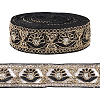 10 Yards Organza Embroidery Flower Ribbons with Paillettes SRIB-WH0011-202A-1