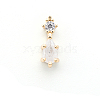 Chinese lute Shape Brass Micro Pave Clear Cubic Zirconia Nail Gems Set MRMJ-T015-40G-01-1