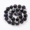 Natural Purple Tiger Eye Beads Strands G-A030-B29-14mm-01-2