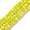 Faceted Round Full Rainbow Plated Electroplate Glass Beads Strands X-EGLA-J130-FR05-2