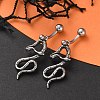 Snake 316 Surgical Stainless Steel Dangle Belly Button Rings EJEW-G416-18D-AS-1