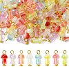 80Pcs 8 Colors Glass Pendants PALLOY-CJ00150-1