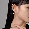 Rhodium Plated 925 Sterling Silver Twist Knot Stud Earrings for Women JE1081A-7