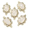 Natural Quartz Crystal Faceted Oval Connector Charms G-G181-06G-08-1