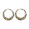 Leopard Print Alloy Hoop Earrings for Women EJEW-K304-03G-5