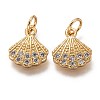 Brass Micro Pave Clear Cubic Zirconia Charms ZIRC-C020-49G-1