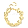 Brass Flat Round Links Bracelets for Women KK-B124-11G-4