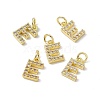 Real 18K Gold Plated Brass Micro Pave Clear Cubic Zirconia Charms KK-E068-VB452-E-4