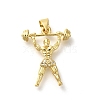 Rack Plating Brass with Cubic Zirconia Pendants KK-Z086-41G-1