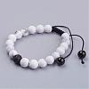 Natural Lava Rock & Howlite Round Beaded Bracelets for Men BJEW-JB02954-3