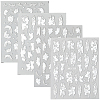 4Pcs 4 Styles Flower Pattern Self Adhesive PET Nail Art Stickers Decals MRMJ-SP0001-22-1