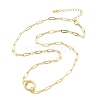 Brass Ring Link Paperclip Chain Necklaces X-NJEW-A042-05G-2
