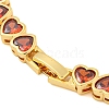 Rack Plating Brass Pave Cubic Zirconia Heart Link Bracelets BJEW-Q347-05G-04-3