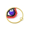 Glass Seed Beaded Evil Eye Pendants PALLOY-MZ00532-01-4