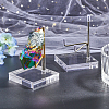 Globleland 2Pcs 2 Colors Square Transparent Acrylic Mineral Crystal Stands ODIS-GL0001-06-5