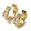 Rack Plating Brass Rectangle Hoop Earrings with Cubic Zirconia EJEW-D063-05G-1