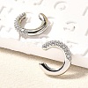 Cubic Zirconia C-Shaped Cuff Earrings EJEW-G295-19P-04-1