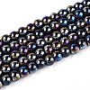 Electroplate Opaque Glass Beads Strands GLAA-T032-P4mm-AB01-1
