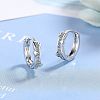 Brass Micro Pave Clear Cubic Zirconia Hoop Earrings FS-WG5E6AE-01-1