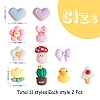 22Pcs 11 Styles Opaque Cute Resin Cabochons JX229A-2